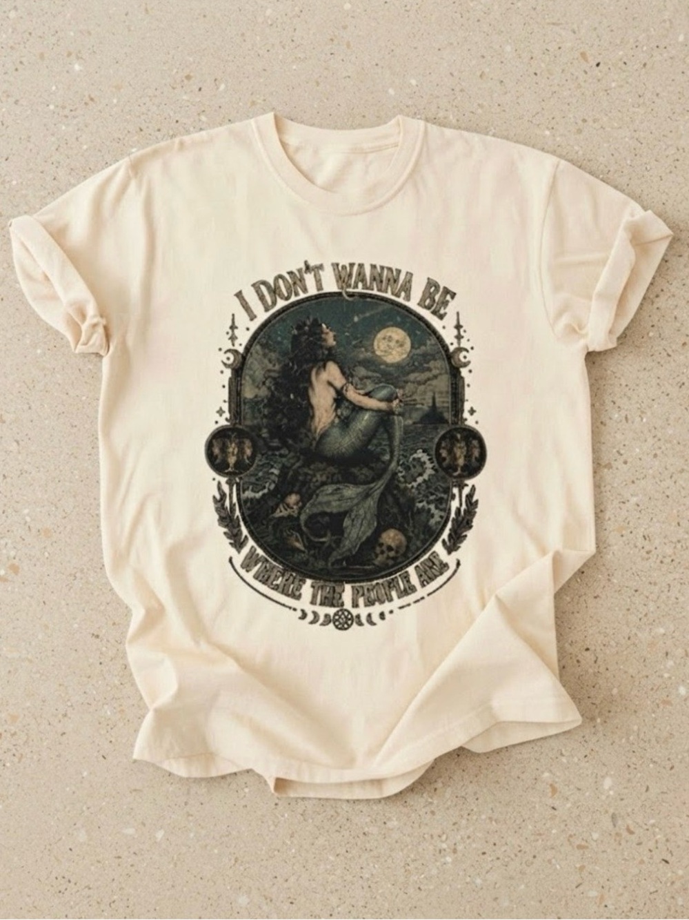Don't Wanna Be Where The People Are Shirt Antisocial Mermaid Cotton Gildan T-Sh